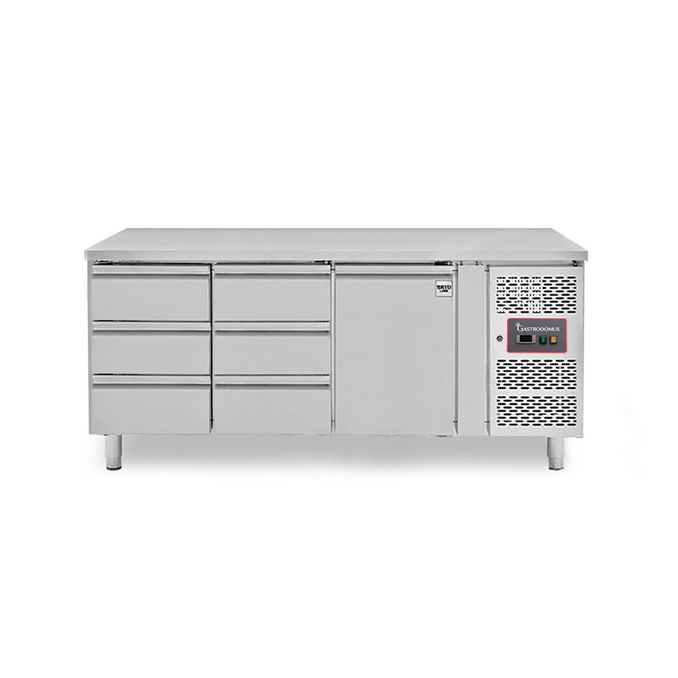 Mesa refrigerada 6 cajones 1 puerta – 18 °C / – 22 °C – Profundidad 700 mm