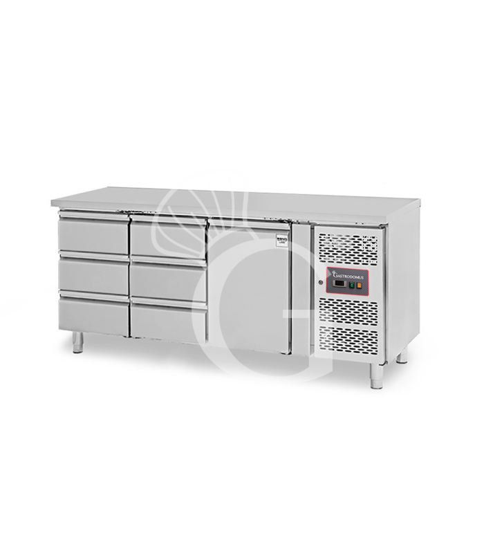 Mesa refrigerada 6 cajones 1 puerta – 18 °C / – 22 °C – Profundidad 700 mm