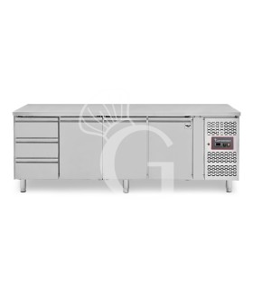 Mesa refrigerada 3 cajones a la izquierda y 3 puertas – 18 °C / – 22 °C – Profundidad 700 mm