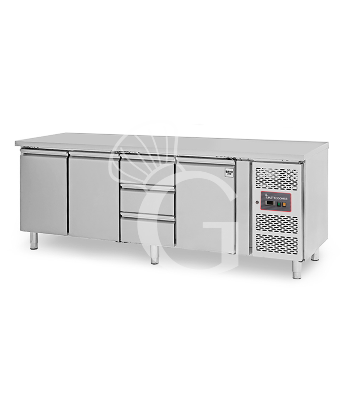 Mesa refrigerada 3 cajones centrales y 3 puertas – 18 °C / – 22 °C – Profundidad 700 mm