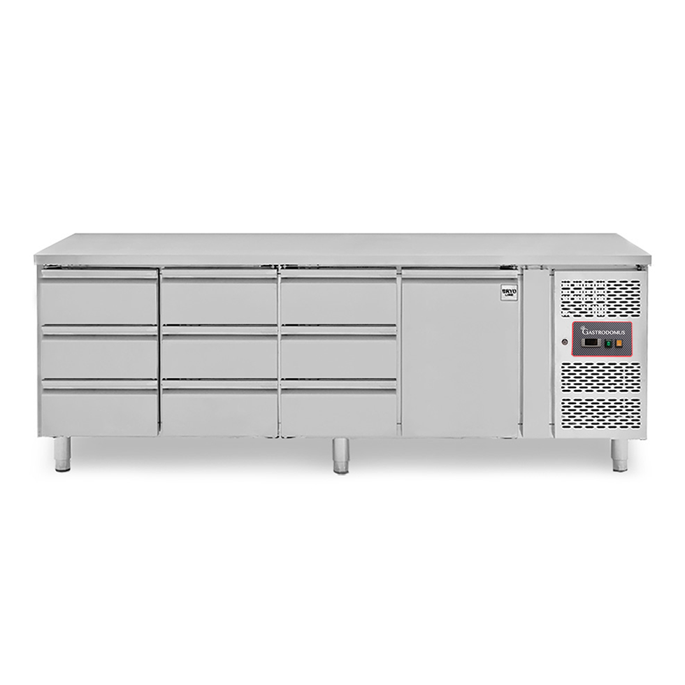 Mesa refrigerada 9 cajones y 1 puerta – 18 °C / – 22 °C – Profundidad 700 mm