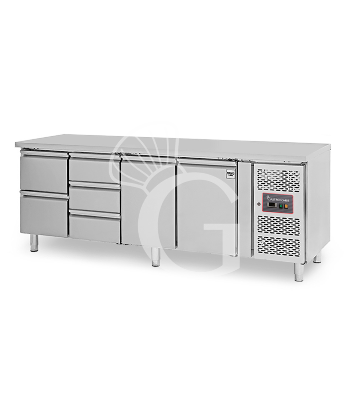 copy of Tavolo frigo con 4 porte, profondità 700 mm e temperatura -18°C/-22°C