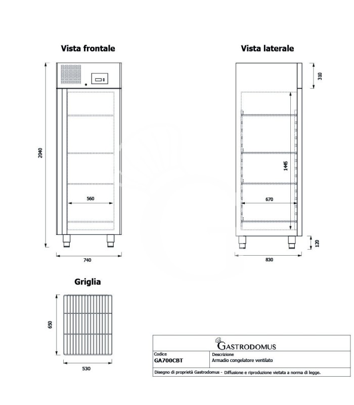 Armario congelador ventilado –18°C/–22°C – 650 L