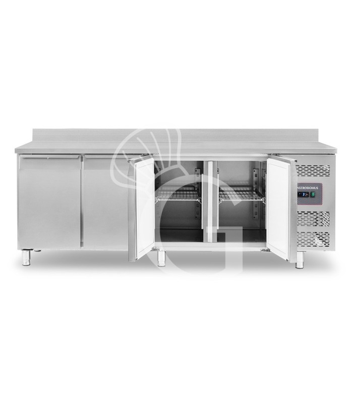 Mesa refrigerada 4 puertas con alzatina 0°C/+8°C – Clase energética A – Profundidad 600 mm