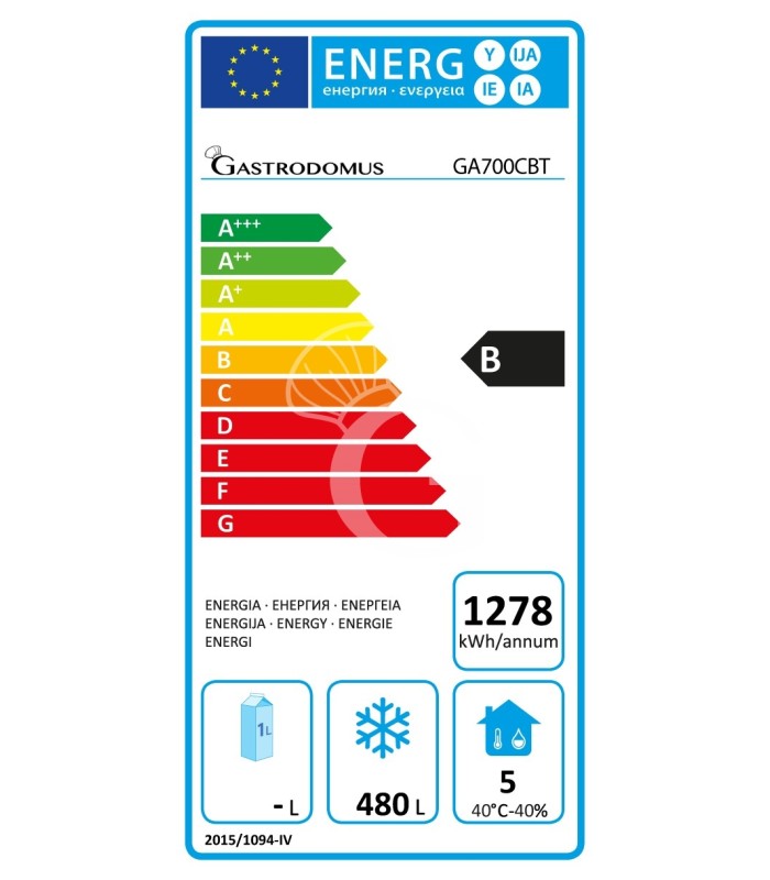 Armario congelador ventilado –18°C/–22°C – 650 L