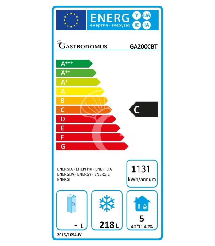 Armario congelador ventilado –18°C/–22°C – 218 L