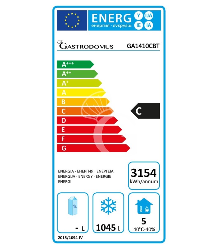 Armario congelador ventilado –18°C/–22°C – 1045 L