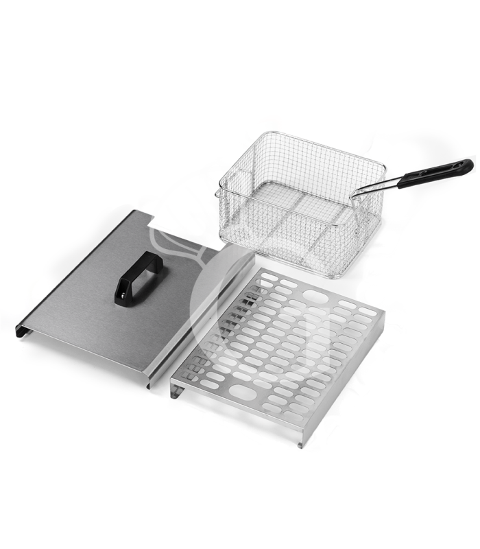 Freidora para bar eléctrica de sobremesa - 2 cubas - capacidad 10+10 LT - 3+3 kW Monofásica