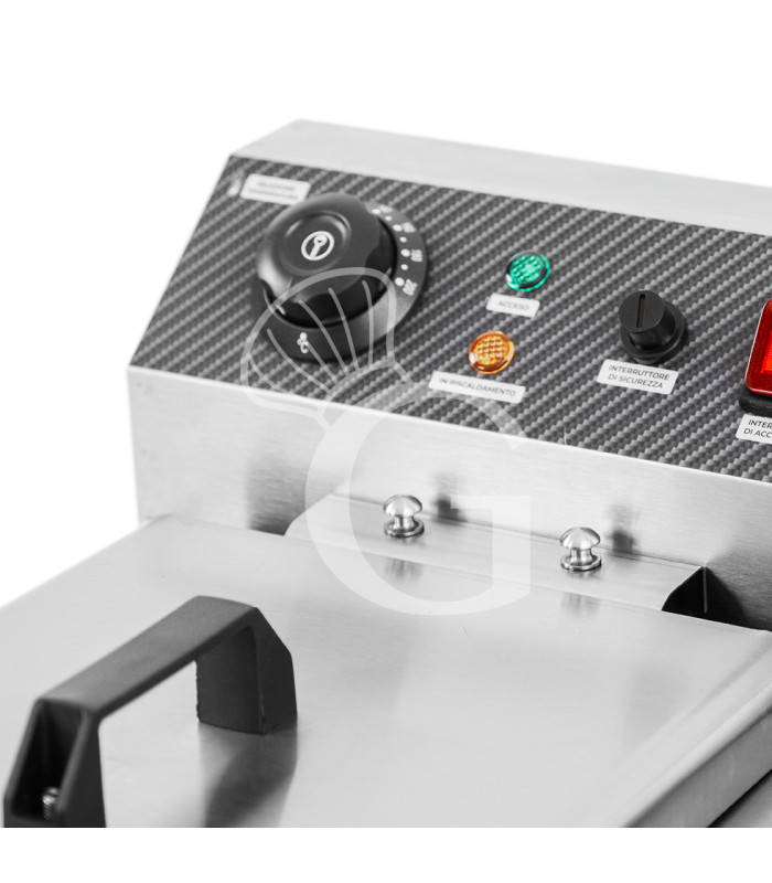 Freidora para bar eléctrica de sobremesa - 2 cubas - capacidad 10+10 LT - 3+3 kW Monofásica