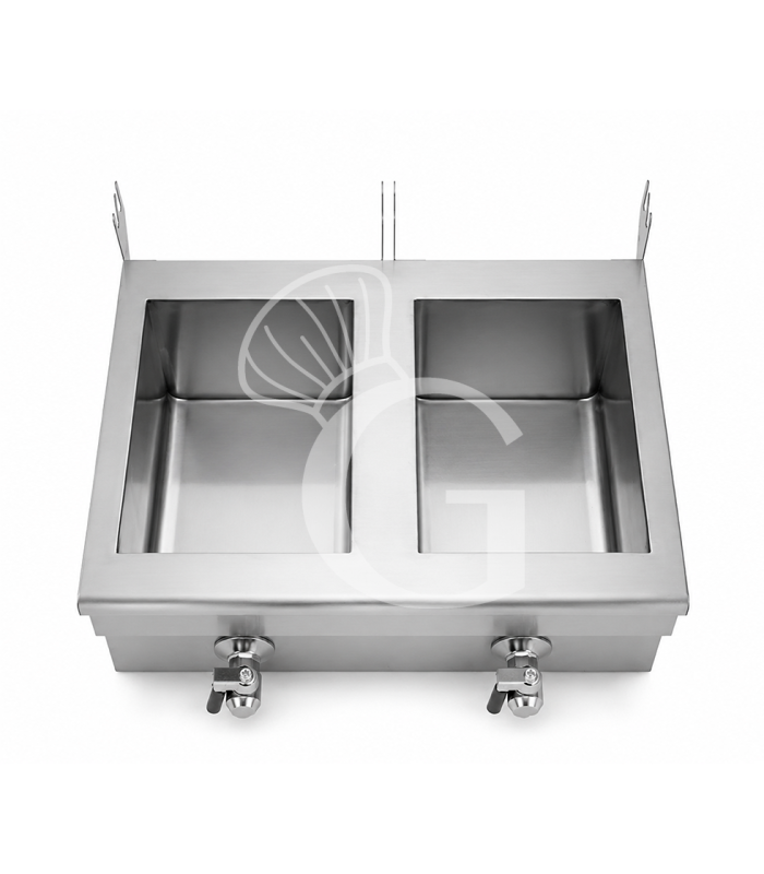 Freidora para bar eléctrica de sobremesa - 2 cubas - capacidad 10+10 LT - 3+3 kW Monofásica