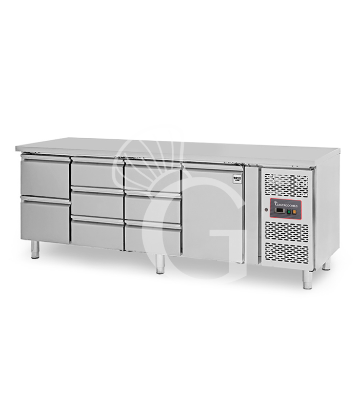 copy of Tavolo frigo con 4 porte, profondità 700 mm e temperatura -18°C/-22°C