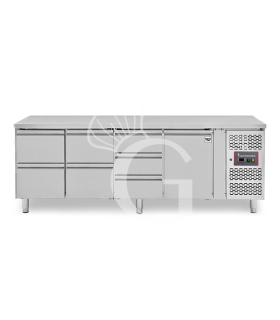 copy of Tavolo frigo con 4 porte, profondità 700 mm e temperatura -18°C/-22°C