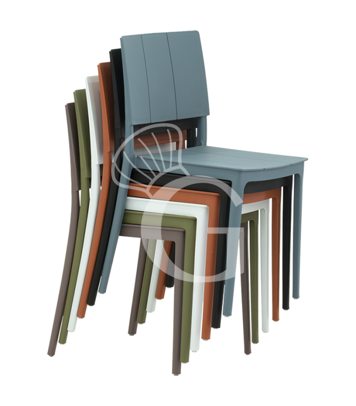 Silla Gaia con estructura, asiento y respaldo de polipropileno