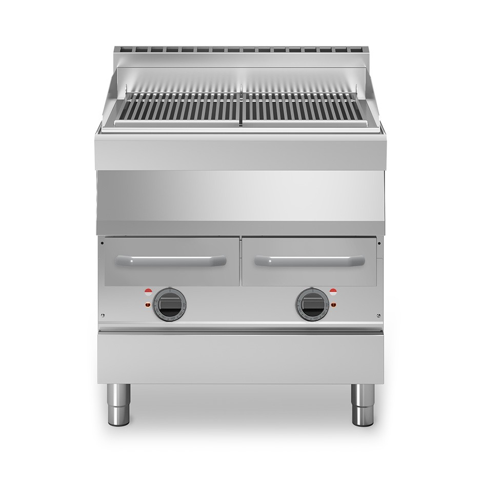 Parrilla eléctrica doble de agua sobre mueble cerrado, prof. 900 mm