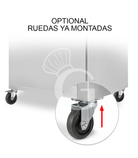 Ruedas ya montadas para armarios y mesas refrigeradas 4 ruedas ( 2 con freno)