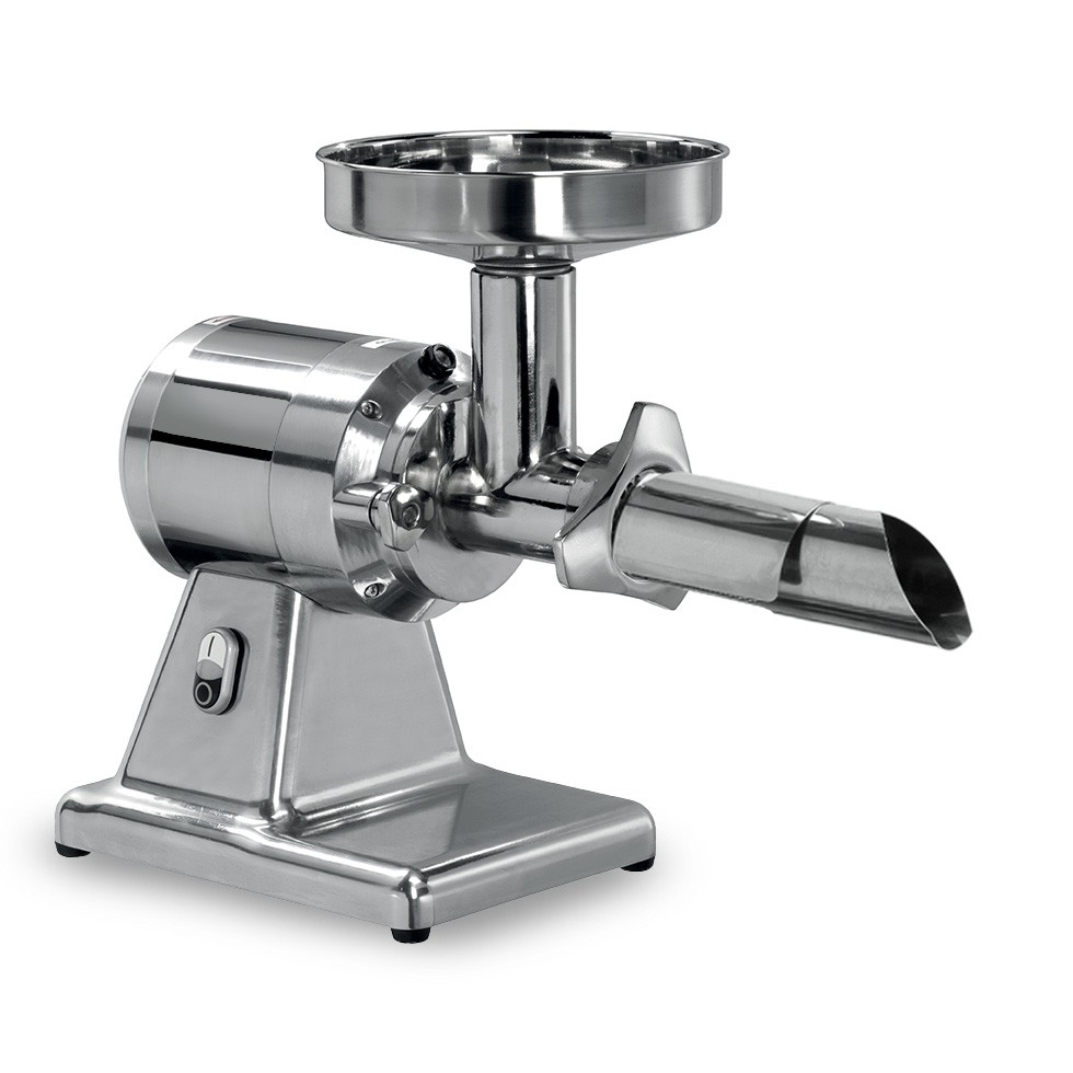 Máquina pasapomodoro trifásica con grupo interno inox extraíble, 160 kg/h, 400×290×510 mm