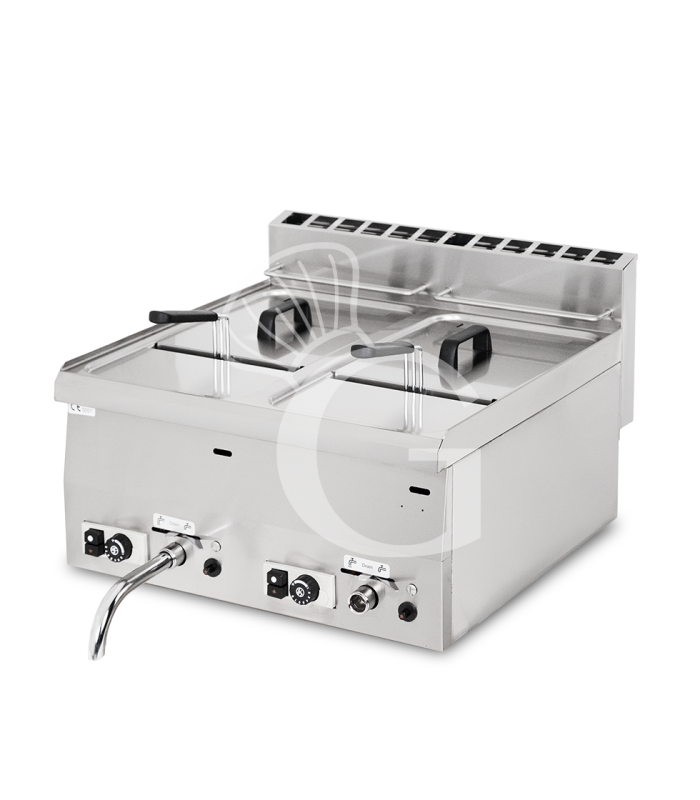 Freidora de sobremesa a gas con 2 cubas de 8 LT + 8 LT 13600 kW