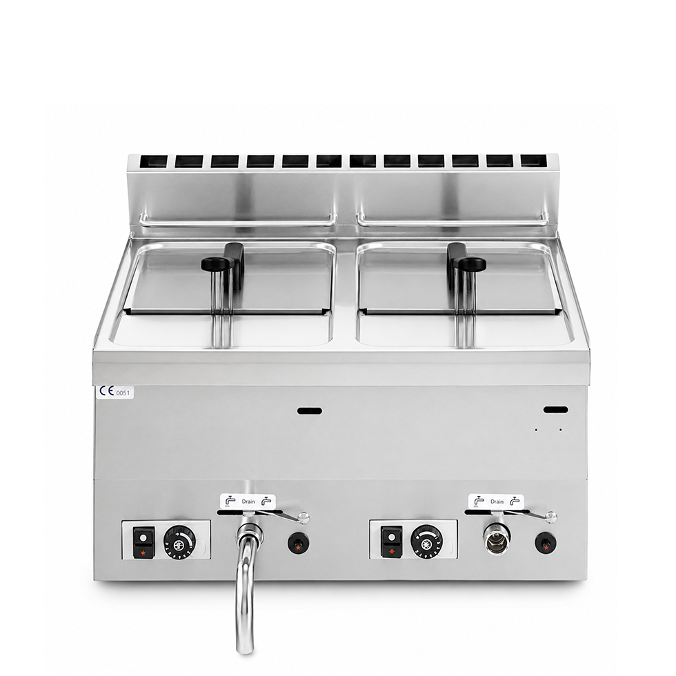 Freidora de sobremesa a gas con 2 cubas de 8 LT + 8 LT 13600 kW