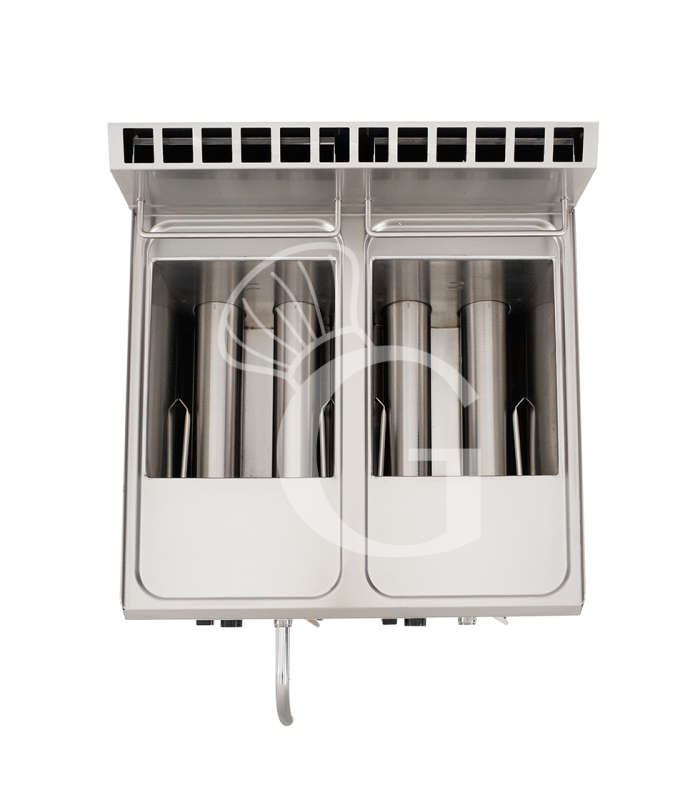 Freidora de sobremesa a gas con 2 cubas de 8 LT + 8 LT 13600 kW