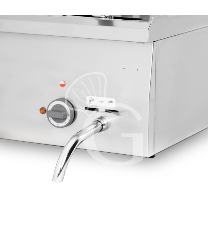 Freidora industrial eléctrica de sobremesa 2 cubas 10 LT + 10 LT 15 Kw Trifásica
