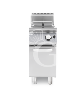 Freidora a gas profesional 21 litros sobre mueble cerrado prof. 900 mm – 1 cuba con quemadores no visibles 19 kW