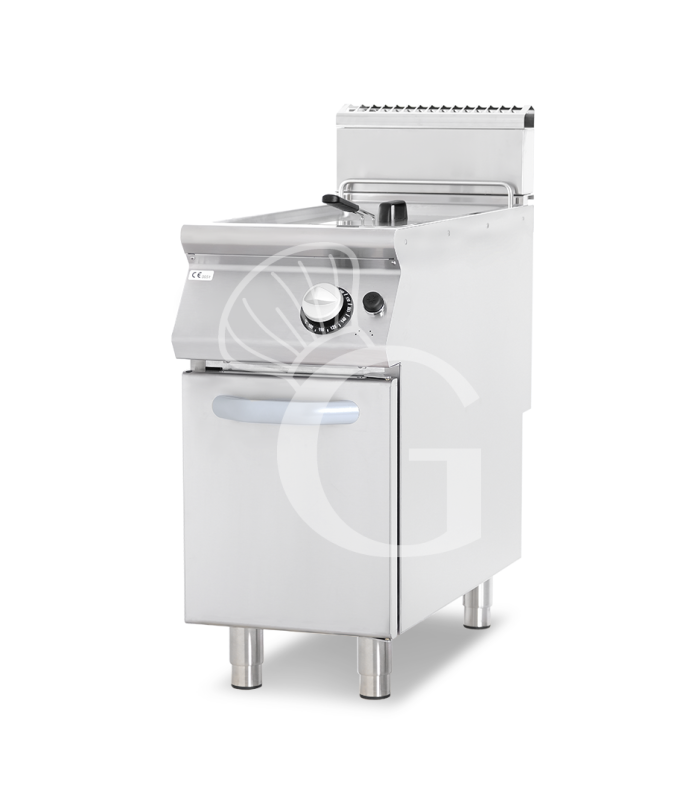 Freidora a gas profesional 17 litros sobre mueble cerrado – 1 cuba con quemadores no visibles 16 kW