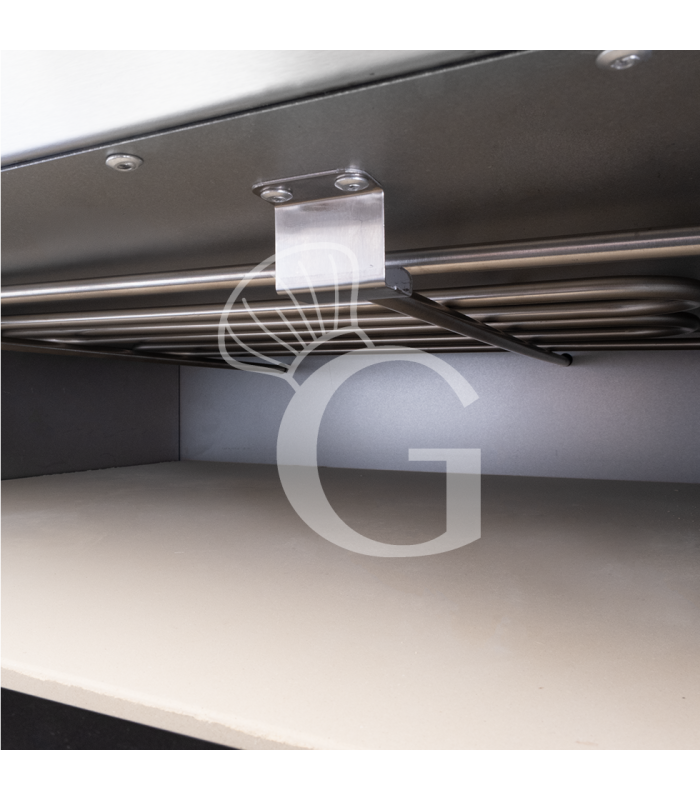 Horno eléctrico 2 pizzas 450 mm 2 cámaras control mecánico potencia 3KW puerta cristal