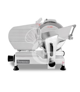 Cortadora de fiambre por gravedad semiautomática en acero inoxidable anodizado, diámetro cuchilla 300 mm - Monofásica