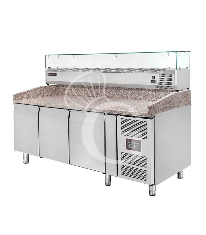 Kit para pizzería profesional con horno eléctrico y mesa pizza refrigerada