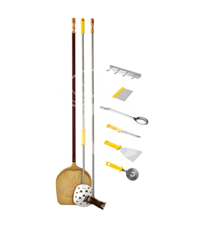 Kit para pizzería con horno eléctrico, mesa pizza, amasadora 32 L, formadora de pizza, cortadora y set de palas