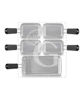 Set de cestas para cocedor de pasta - 1x GN2/4 + 4x GN1/8 - H 160 mm - acero inoxidable