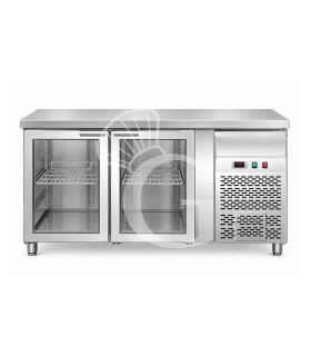 Mesa Refrigerada 700 mm de profundidad 2 Puertas de vidrio +2°C/+8°C