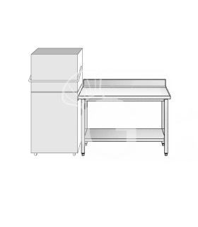 Mesa de salida derecha con estante inferior y peto L 1000 mm