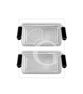 Set de cestas para cocedor de pasta - 2x GN1/3 - H 200 mm - mangos verticales