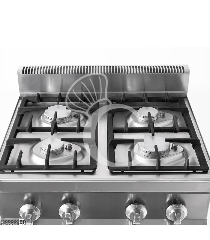 Kit de Cocción Profesional para Restaurante – Horno de Gastronomía, Cocina de Gas de 4 Fuegos y Freidora de Gas de 20 Litros