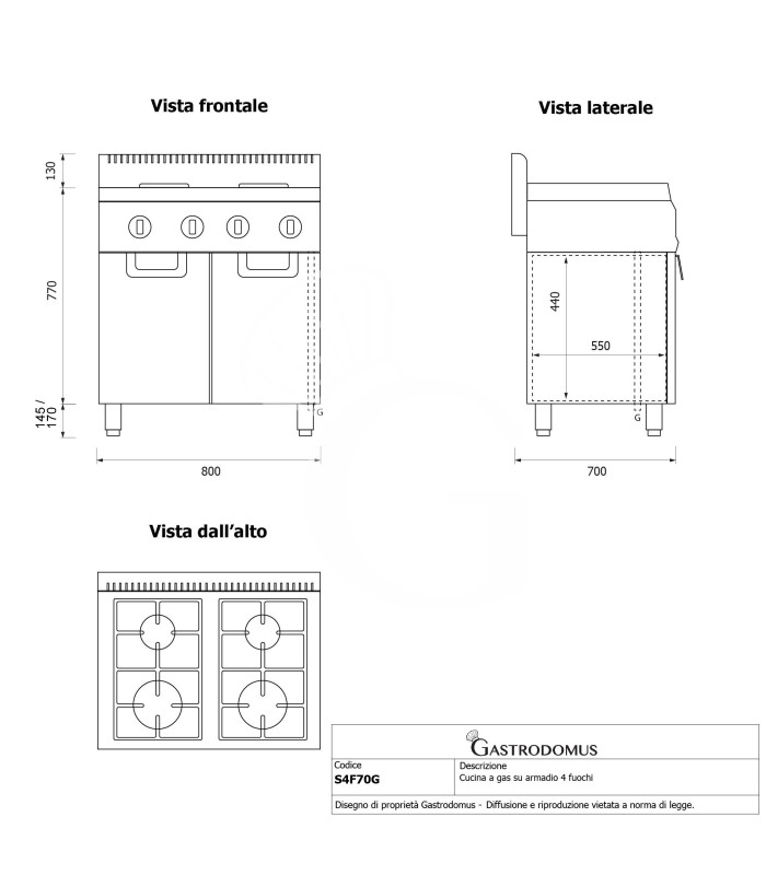 Kit de Cocción Profesional para Restaurante – Horno de Gastronomía, Cocina de Gas de 4 Fuegos y Freidora de Gas de 20 Litros