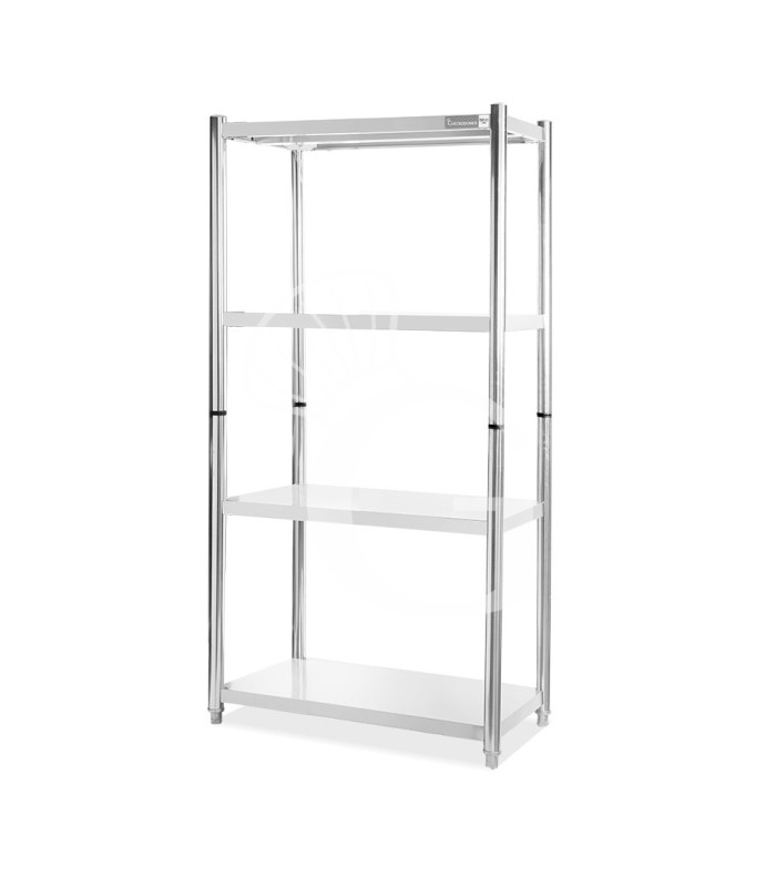 Kit Restaurante: Armario Refrigerado 650 L, Estantería Inox 4 Estantes y Abatidor Digital 5 Bandejas
