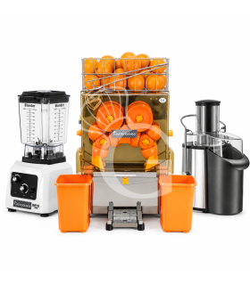 Kit profesional para bar de zumos: exprimidor automático de cítricos + batidora + licuadora para frutas y verduras