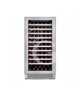 Vinoteca ventilada con puerta de acero inoxidable, 270 LT, 10 estantes, capacidad para 71 botellas, +5 °C/+18 °C