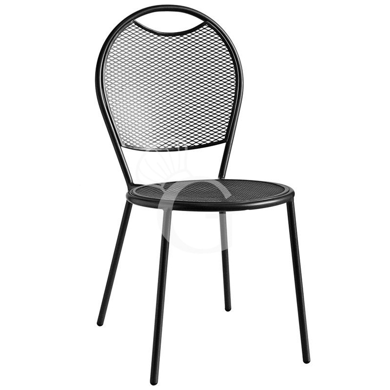 Silla Agile con estructura, asiento y respaldo de acero barnizado