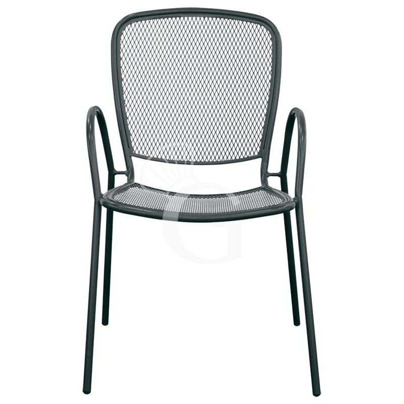Silla Net con estructura, asiento y respaldo de metal barnizado