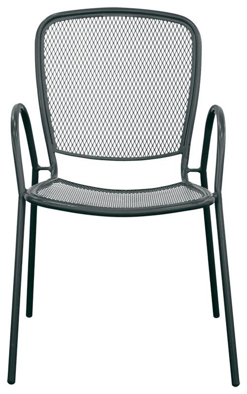 Silla Net con estructura, asiento y respaldo de metal barnizado