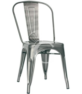 Silla Glossy de metal barnizado y barniz transparente