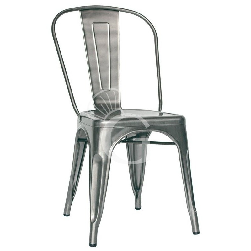 Silla Glossy de metal barnizado y barniz transparente
