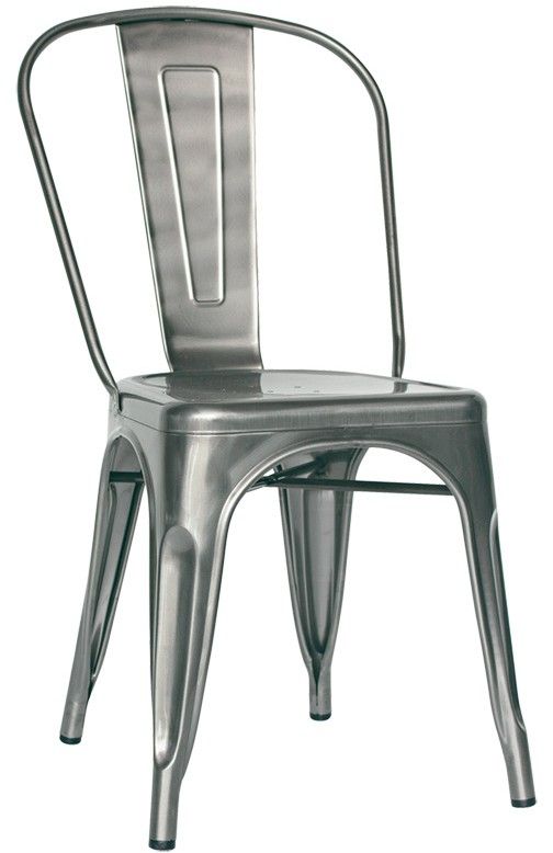 Silla Glossy de metal barnizado y barniz transparente
