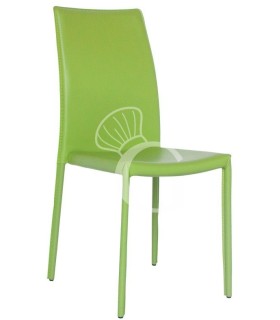 Silla Duffy 2 con estructura de acero, totalmente revestida de cuero sintético