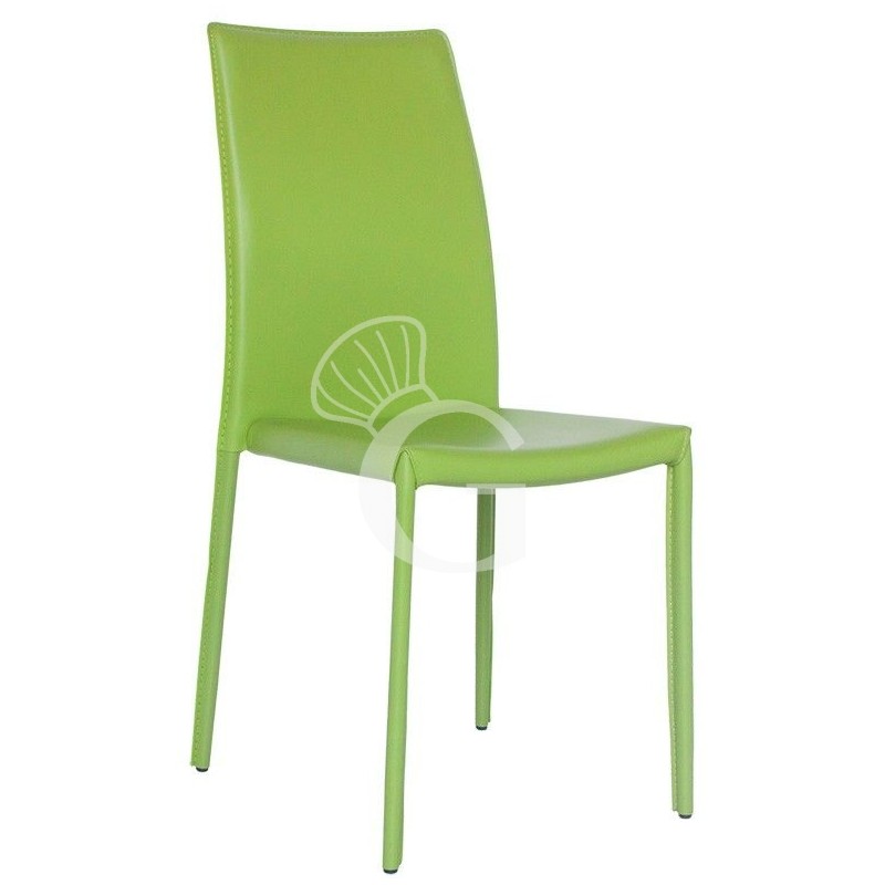 Silla Duffy 2 con estructura de acero, totalmente revestida de cuero sintético