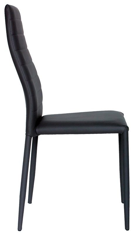 Silla Style con estructura metálica, totalmente tapizada en piel sintética