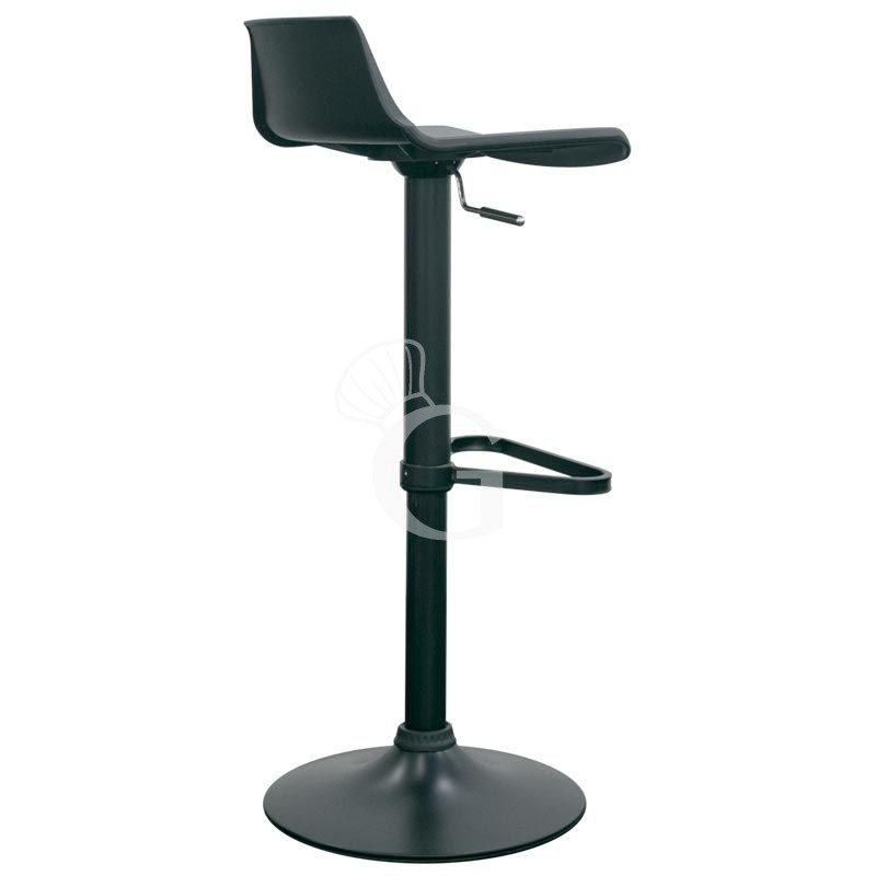 Taburete Tweety con estructura de metal cromado asiento y respaldo de polipropileno. Color negro