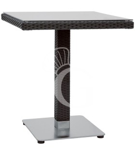 Mesa de exterior de aluminio recubierta de polietileno